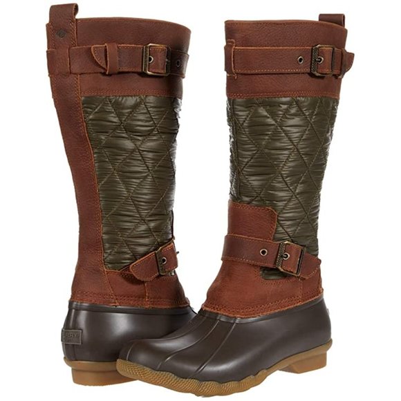 SPERRY SALTWATER TALL BUCKLE NYLON QUILT 7 Women's Outdoor Boot - Picture 3 of 11